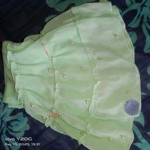 Silk Dress Top And Bottom Wear For Kids,