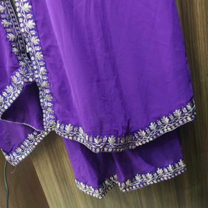 Purple Embroidered Kurta Set