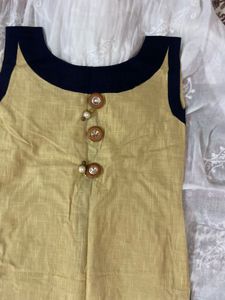 khaki straight Kurti