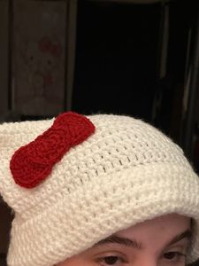 Crochet Hello Kitty Hat