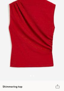 Red Shimmery Top Of H&amp;M