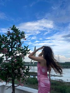 Pink Slit Dress