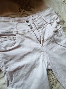 Skinny Fit Super High Waisted White Jeggings