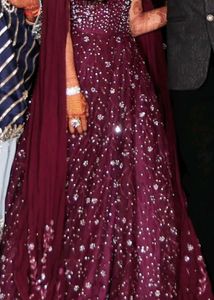 Elegant wine bridal gown