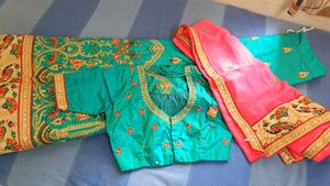 Sea Green Lahenga choli with Doli work