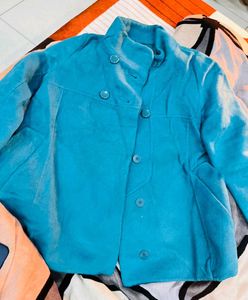 Teal Button-Down Jacket