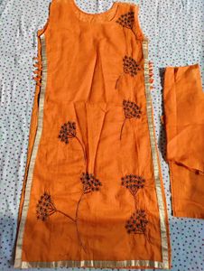Orange Kurta Material