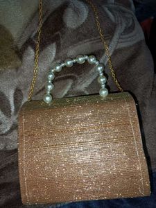 Golden Colour Clutch For Wedding &amp; Function