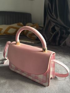 Pink Gingham Mini Top Handle Bag