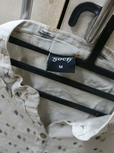 Printed  White  Dress