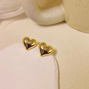 Gold Heart Stud Earrings