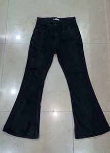 Flared Black Denim Jeans