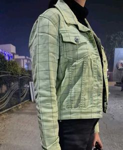 Stylish Checked Denim Jacket