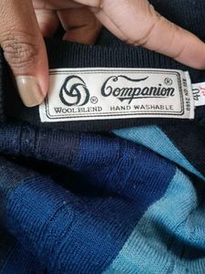 Striped V-Neck Pullover Sweater