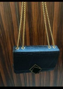 Black Bag With Golden Chain