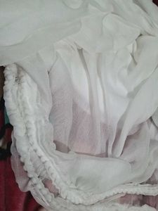 White Color Plain Solf SILK Dupatta