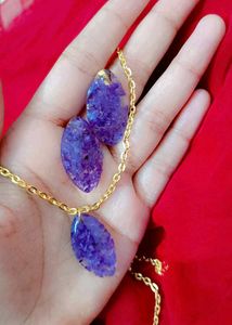 Purple Resin Jewelry Set
