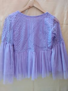 lavender cute net top for women