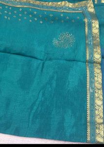 Turkish Blue Silk Saree