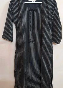 Gold-Striped Black Kurti