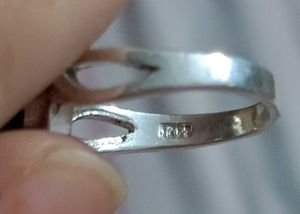 Real Silver Emerald Green Stone Ring