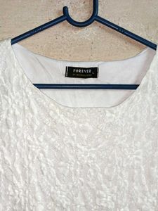 FOREVER Stylish Lace Top Layered White