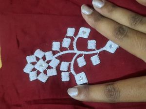 Mahroon Kurta Chiken Kari Work