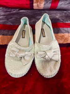 Beautifully embellished Sea green shoes