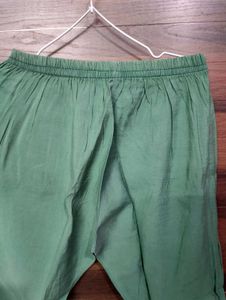Green Cotton Ethnic  Pants
