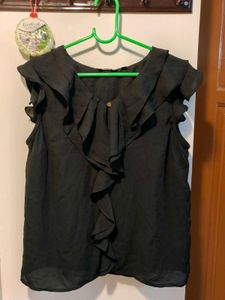 Black Ruffle Top