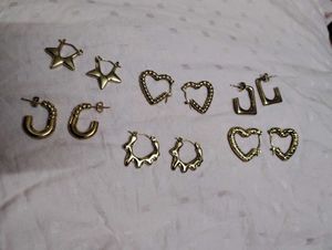 Set of new 6 stainless steel anti-tarnish Earrings