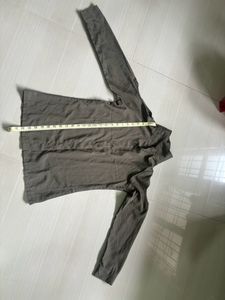 Olive Green Cold Shoulder Shirt And Leather Pant