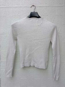New with tag Pinterest Korean White Ribbed Knit Ca