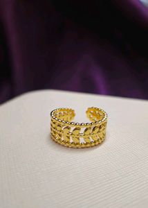 3 Combo Of Anti-Tarnish Rings Trendy Gold-plated