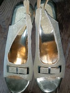Sparkling Gold Slingback Heels