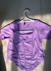 LAVENDER RIBBED CROP TOP💜