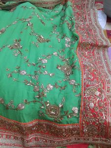 Elegant Green Zari work Saree