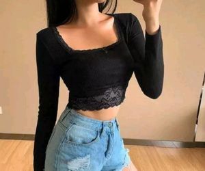 Lace Detail Black Top