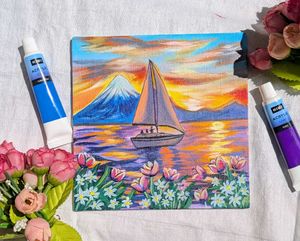 Mini Sailboat Seascape Artwork painting