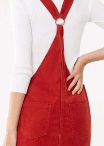 😍Red Corduroy Button-Down Dress😍