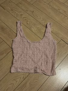 Pink Crochet Lace Top
