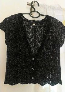 Vintage Black Knit Cardigan