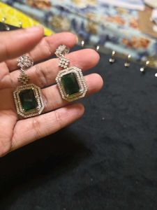 Green Zircon Earring