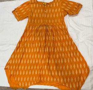Orange Cotton Dress/Kurta