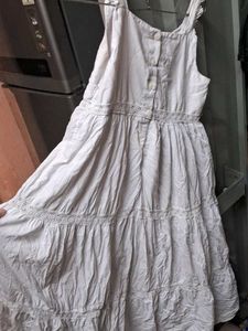 White Lace Trim Sundress
