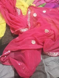 Elegant Pink Embellished Saree