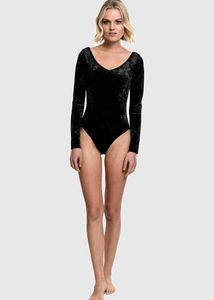 Black Velvet Long Sleeve Leotard