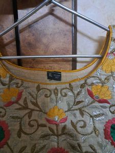 Short Kurta With Embroidered Yoke