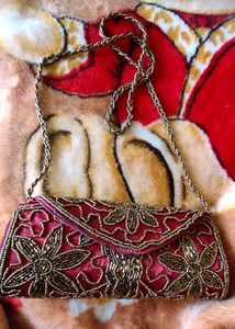 New Hand Work Bridal Women&#39;s Clutch Cum Sling Bag