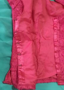 Vibrant Pink Floral Embroidered Blouse